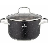 Кастрюля 1,9л нерж. сталь крышка стекло черный гранит R-109v /8шт/ Маруся 