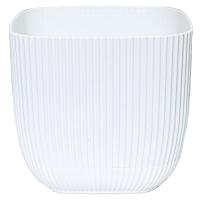 Кашпо Агава 0,67л квадратное белый с прик.под. А262