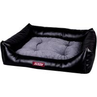 Лежанка Люкс (экокожа) №3 черный/сер/02035-2/Ксоди
