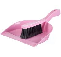 Щетка-сметка с совком ИДЕАЛ розовый М5171