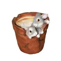 Два зайца в горшке  L19 W17 H19см 123171/K026 Два зайца в горшке  L19 W17 H19см 123171/K026