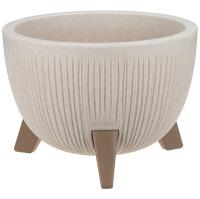 Кашпо ПЕТАЛИС D250 4,2л бежевый мрамор с вставкой М3254 /4шт/М-пласт