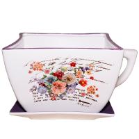 Чашка с блюдцем 19*23*13 2309509 фиол 737413