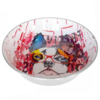 Миска метал 0,7л  мордочка бульдога УЮТ/6шт/АМц253/Евро