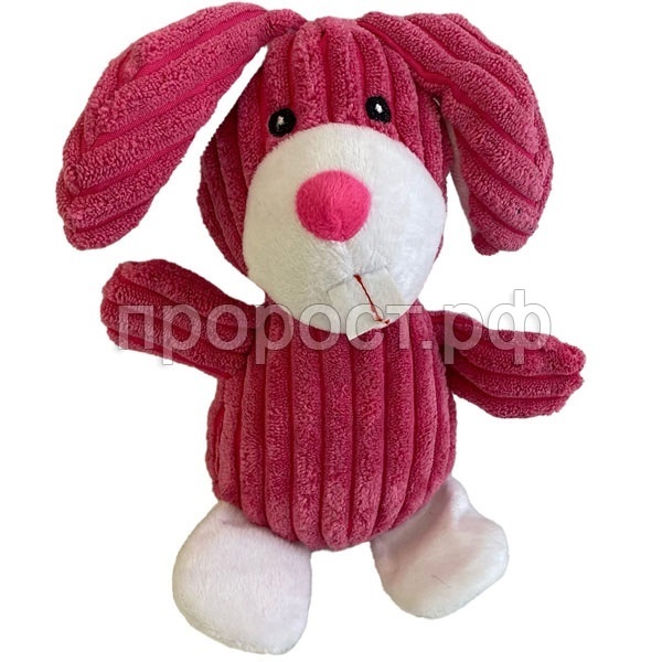 Игрушка с Зайчик розовый вельветовый с пищалкой 30см/C0243/ЗР