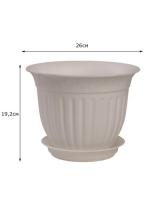 Цветочный горшок Виноград 4л белый с поддоном 5PL0155 