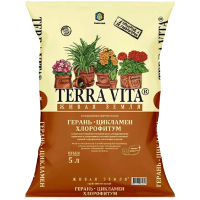 Грунт TERRA VITA Живая Земля Герань-цикламен-хлорофитум 5л