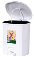 Ведро 11л для мусора педальное белый
