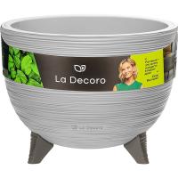 Кашпо La Decoro 9,8л серый жемчуг с вставкой (ножка) КШ-2494 /6шт/ПП Кашпо La Decoro 9,8л серый жемчуг с вставкой (ножка) КШ-2494 /6шт/ПП