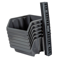 Лоток для метизов (6шт) 26,3*19,5*35см с планкой серо-свинцовый BR3753СРСВ