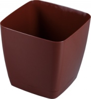 Кашпо Крокус 22*22см 6,5л квадратное с  поддоном коричневый 07058