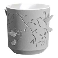 Кашпо Колибри 2,5л серый жемчуг с белой вставкой КШ-4655 /12шт/ПП