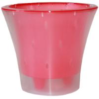 Кашпо для орхидей Ванда 1,2л прозрачный с малиновой вставкой ВД15-06