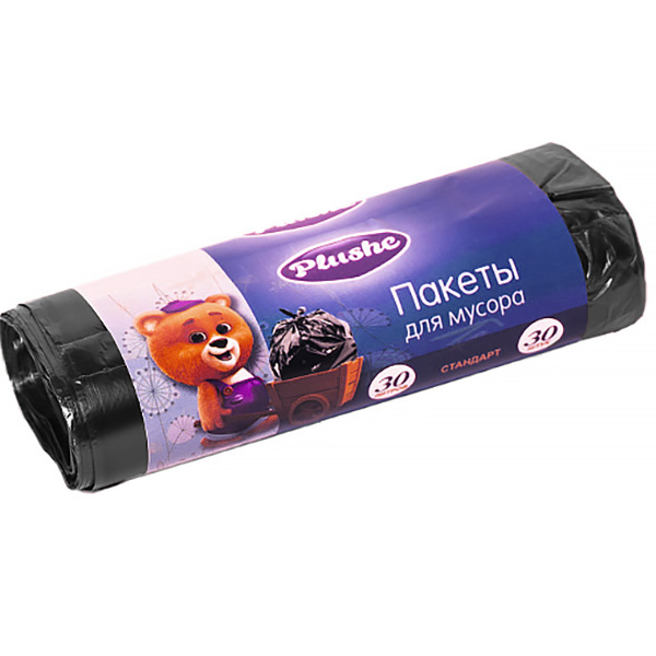 Мешки для мусора 30л (30шт) 25*56см Стандарт 6мкм Мешки для мусора 30л (30шт) 25*56см Стандарт 6мкм
