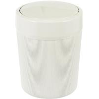 Контейнер д/мусора 4л ВЕЛЬВЕТ белый ротанг М2485 /8шт/М-пласт
