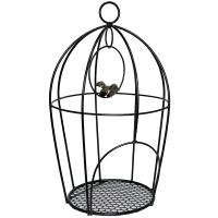 Клетка с птицей садовый декор РЗДИ черный антик/1шт Клетка с птицей садовый декор РЗДИ черный антик/1шт