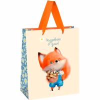 Пакет подарочный 26*32*12см "Cute fox" мат. ламинация MESHU/382317/Рельеф