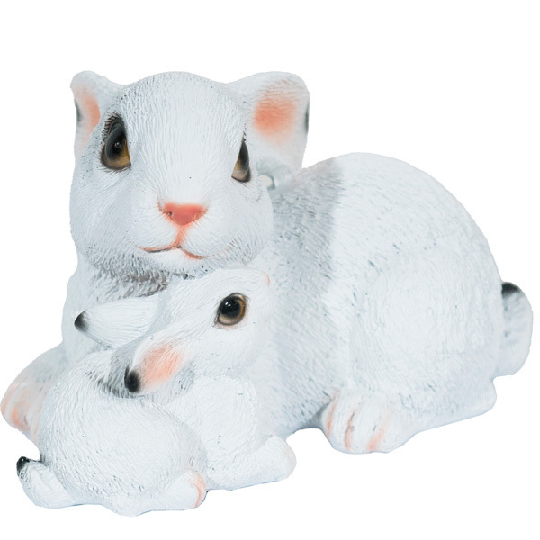 Зайчиха с зайчонком (белый) L16W10H10  718250/F842