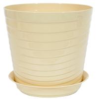 Цветочный горшок Верона 0,75л кремовый с поддоном