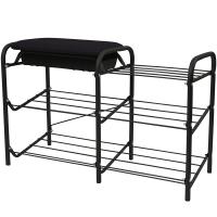 Этажерка д/обуви 3-х ярусная с ящиком матовый черный  ЭТП1-1/Ч Этажерка д/обуви 3-х ярусная с ящиком матовый черный  ЭТП1-1/Ч