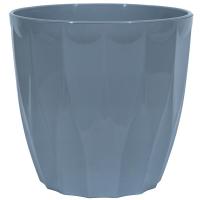 Кашпо Флюте 4,5л серый шелк с вставкой