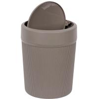 Контейнер д/мусора 4л ВЕЛЬВЕТ французский серый М2485 /8шт/М-пласт