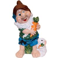Фигура Гном с морковкой и зайцем 12603 Фигура Гном с морковкой и зайцем 12603