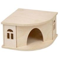 Игрушка д/грыз Домик ЕСО Угловой деревянный 13*13*h8см/86801/Дарэлл