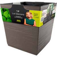 Кашпо квадрат La Decoro 37*39,5см (34,5л) медиум пралине с вставкой КШ-2681 /1шт/ПП Кашпо квадрат La Decoro 37*39,5см (34,5л) медиум пралине с вставкой КШ-2681 /1шт/ПП
