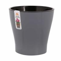 Кашпо Лея 2,2л серый со вставкой/М7934 Кашпо Лея 2,2л серый со вставкой/М7934