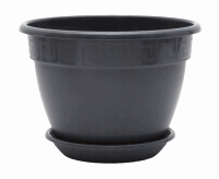 Цветочный горшок Антик 1,6л антрацит с поддоном
