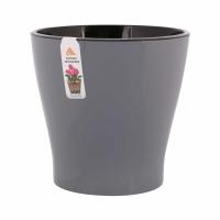 Кашпо Лея 3,6л серый со вставкой/М7935  Кашпо Лея 3,6л серый со вставкой/М7935