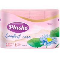 Туалетная бумага 3 слоя "Plushe Comfort care water lily" 12рулонов розовый Аромат Туалетная бумага 3 слоя "Plushe Comfort care water lily" 12рулонов розовый Аромат