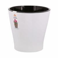 Кашпо Лея 2,2л белый со вставкой/М7928 Кашпо Лея 2,2л белый со вставкой/М7928