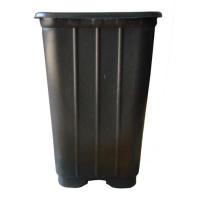 Горшок для рассады 0,8л черный квадратный (Роза) мягкий 9*9*14см КВ9МР