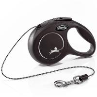 Рулетка Флекси Новая Классика ХS д/кошек трос 3м на 8кг черная/23426/20/Евро