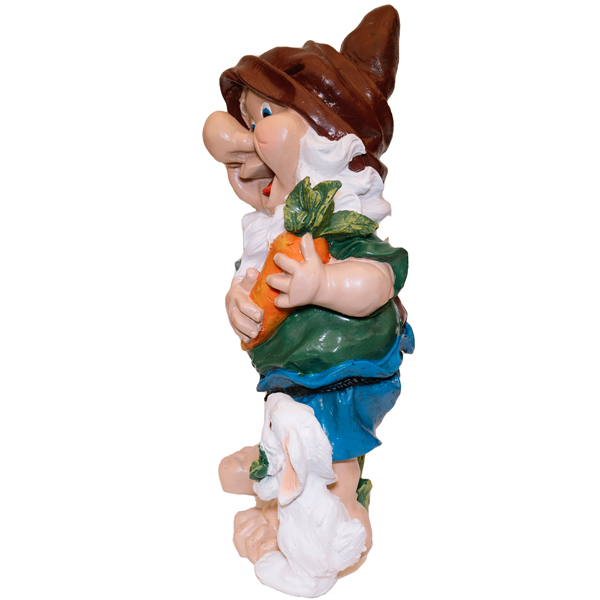 Фигура Гном с морковкой и зайцем 12603 Фигура Гном с морковкой и зайцем 12603