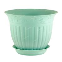 Цветочный горшок Виноград 4л мятный с поддоном 5PL0158 