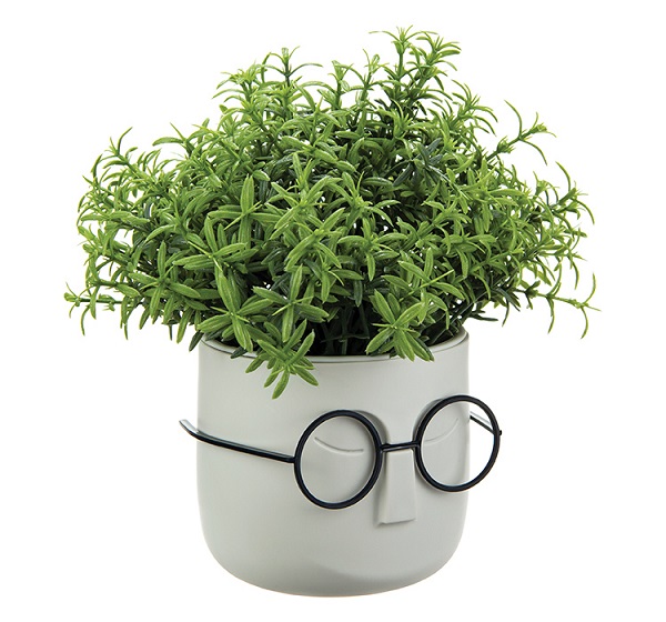 Кашпо СТИВ 0,65л белый ротанг М3079