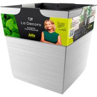 Кашпо квадрат La Decoro 37*39,5см (34,5л) медиум белый с вставкой КШ-2679 /1шт/ПП Кашпо квадрат La Decoro 37*39,5см (34,5л) медиум белый с вставкой КШ-2679 /1шт/ПП