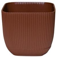 Кашпо Агава 0,27л квадратное коричневый с прик.под. А261