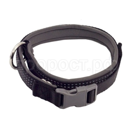 Ошейник нейлон 25мм Премиум светоотраж с неопреновой подкладкой черный 42-64см/00225051-07 Ошейник нейлон 25мм Премиум светоотраж с неопреновой подкладкой черный 42-64см/00225051-07