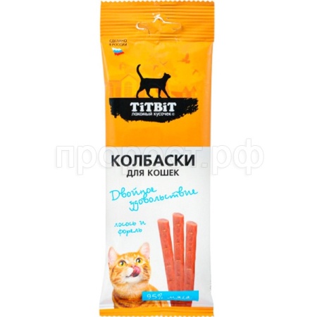 Лакомство К Колбаски Двойное удовольствие с лососем и форелью 45г/026366 Лакомство К Колбаски Двойное удовольствие с лососем и форелью 45г/026366