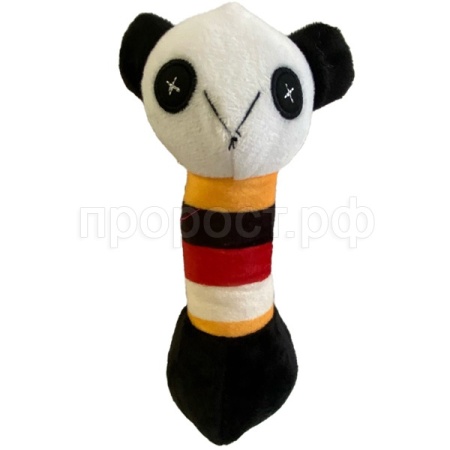 Игрушка с Панда полосатая плюшевая с пищалкой 21см/C0236/ЗР
