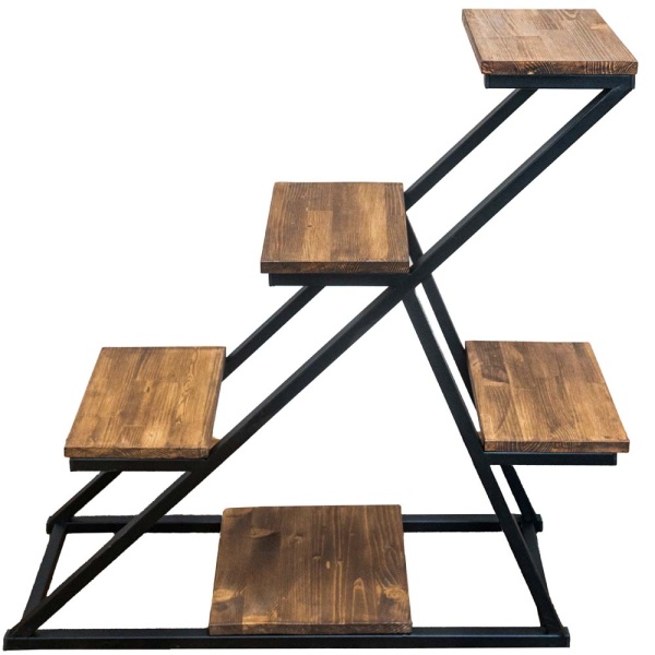 Стойка мебельная для цветов 5 горш. Лебедь темный орех РЗДИ