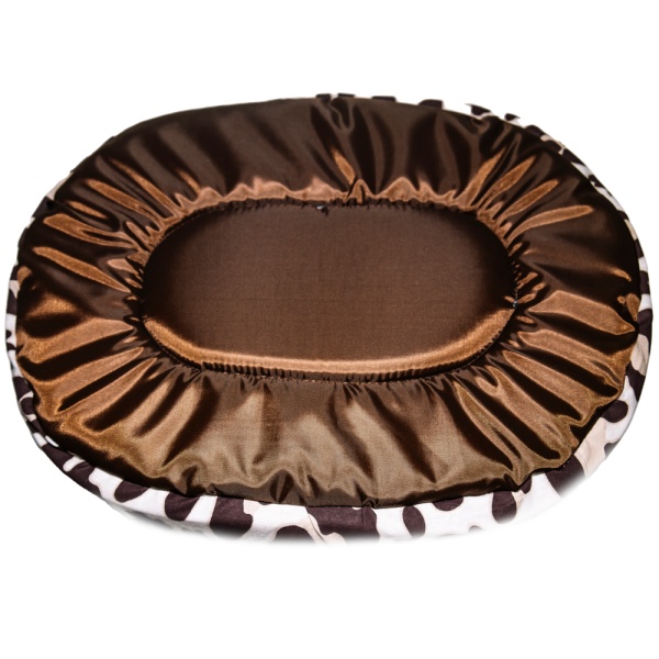 Лежанка овальная стеганая поролоновая САФАРИ ЛЕОПАРД 42*34*18см/DONBARON