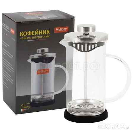 Чайник/кофейник (кофе-пресс)  GFP01-350ML стеклянный черный  Чайник/кофейник (кофе-пресс)  GFP01-350ML стеклянный черный
