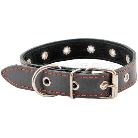 Ошейник кожа 35мм ЧИП натуральная  кожа простроченный до 60см черный/51035черн/Дарэлл Ошейник кожа 35мм ЧИП натуральная  кожа простроченный до 60см черный/51035черн/Дарэлл