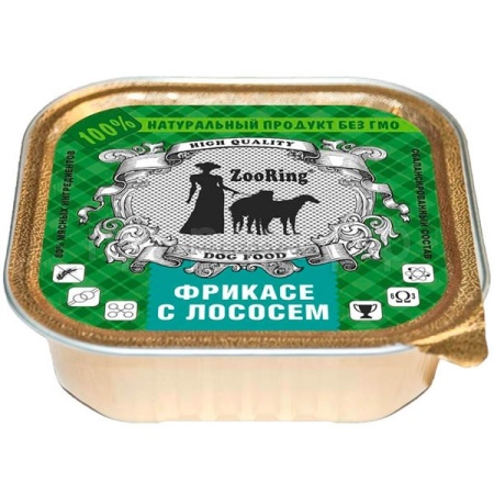 Собаки ZooRing д/всех пород собак паштет фрикасе с лососем ж/б 100гр/16шт/551360 Собаки ZooRing д/всех пород собак паштет фрикасе с лососем ж/б 100гр/16шт/551360