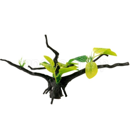 Грот Decor 211 Коряга с растением 34*10*18см  Грот Decor 211 Коряга с растением 34*10*18см